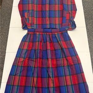 Pendleton Kids Colorful Plaid Dress - Red, Blue, Green